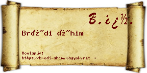 Bródi Áhim névjegykártya